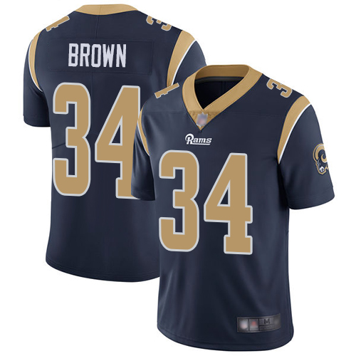 Los Angeles Rams Limited Navy Blue Men Malcolm Brown Home Jersey NFL Football #34 Vapor Untouchable->los angeles rams->NFL Jersey